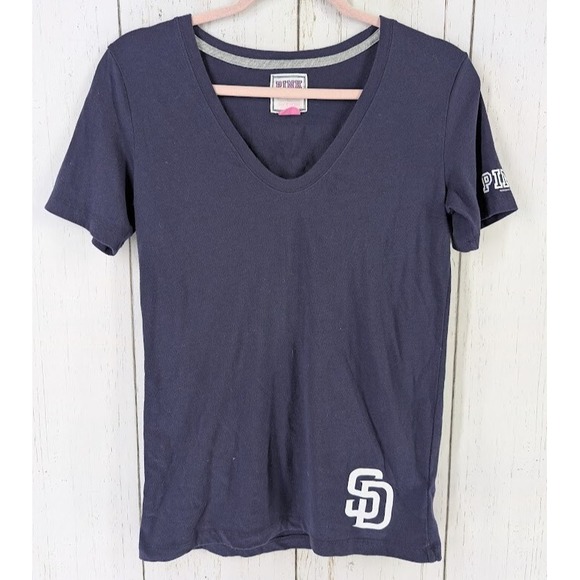 Victoria's Secret Tops - Victorias‎ Secret Size Medium TAKE ME OUT TO THE BALLGAME Blue Gold Shirt